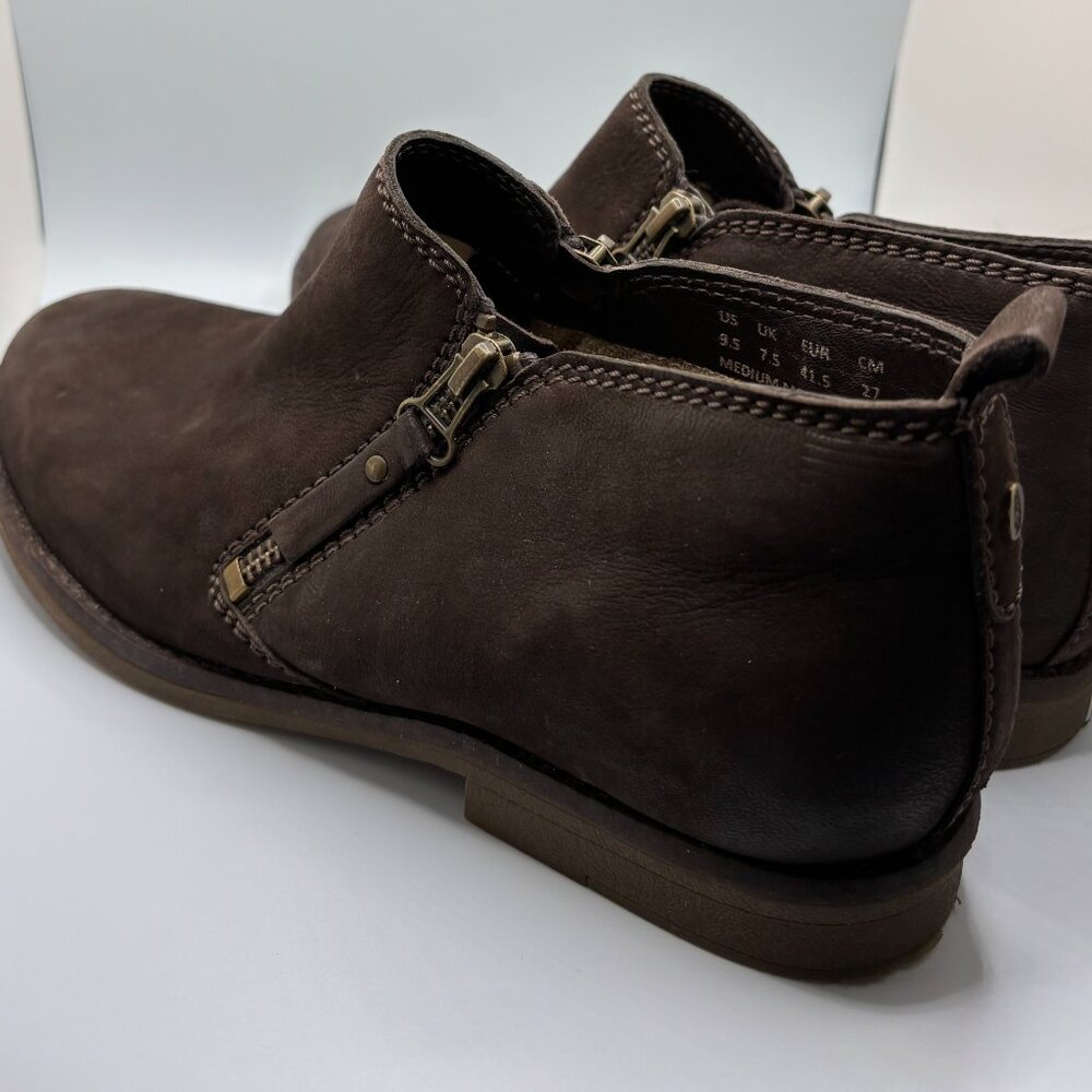 Hush Puppies Women’s Brown Leather Side-Zip Ankle Boots Size 9.5M - Picture 2 of 10